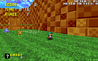 gif showcasing SMW Luigi spin-jumping, running and sliding